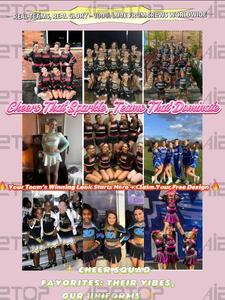 Uniforme de Animadoras Personalizado con Pedrería Roja |   Uniforme de Animadoras con Logotipo Personalizado GRATUITO para Grupos de Animadoras y Espíritu Escolar - Product Image 6