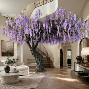 Grand arbre artificiel de glycine bleue, fleurs imposantes pour la décoration intérieure, grands arbres fleuris d'intérieur pour restaurants - Product Image 2