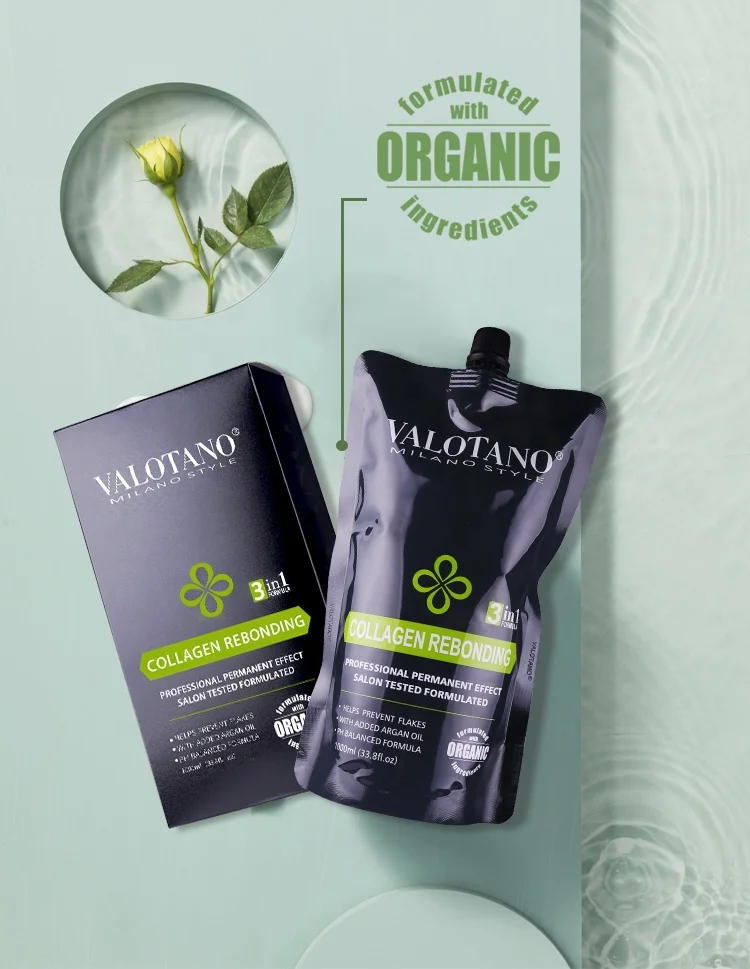 Профессиональный коллаген для выпрямления волос VALOTANO 3 в 1, восстанавливающий крем