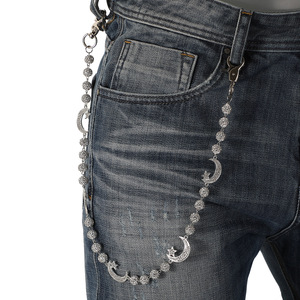 Nova Moda Jóias 10mm Cristal Clay Disco Ball Frisada Carteira Correntes Strass Moon Star Encantos Jeans Pocket Belt Chains - Product Image 1