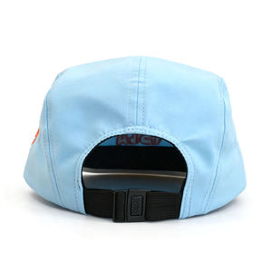 Casquette de camping à 5 panneaux bicolore avec logo brodé en relief 3D personnalisé, en nylon léger, pour le camping et les sports de plein air, à visière plate - Product Image 6
