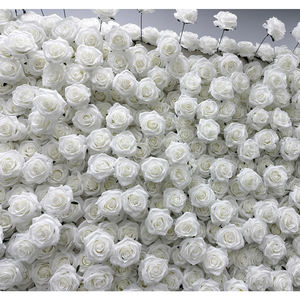 Panel de Flores de Seda Blanca Premium Personalizado, Adorno de Pared de Rosas, Fondo de Pared de Flores Artificiales para Bodas al Aire Libre - Product Image 3