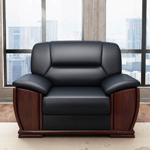 Ensemble canapé et étagères de bureau exécutif en cuir PU Design moderne appartement de bureau à domicile adapté - Product Image 3