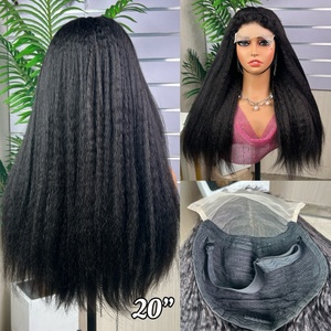 5x5 Yaki Straight SDD <b>Wig</b> 100% <b>Human</b> Hair Kinky Straight Glueless <b>Wig</b> - Product Image 1