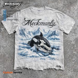 T-shirt tricoté pour homme Meckmanly 100% coton à manches courtes imprimé col rond coupe classique motif crâne style urbain respirant - Product Image 5