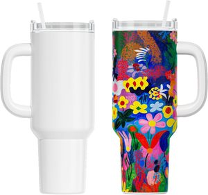 40oz Stainless Steel Vacuum Insulated <b>Tumbler</b> with Handle 6-12 Hours Thermal Performance with <b>Straw</b> 20 Pack - Product Image 1