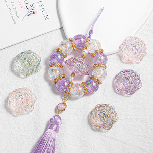<b>DIY</b> Handmade Keychain Bracelet <b>Bag</b> Pendant <b>Accessories</b> Jewelry Making Straight Hole Flower Resin Beads Lucite Material Loose - Product Image 1