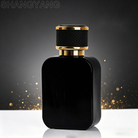 Flacon de parfum cosmétique en verre vide de luxe personnalisé avec pulvérisation couleur or, noir, marron, 30 ml, 50 ml, 100 ml, avec boîte cadeau