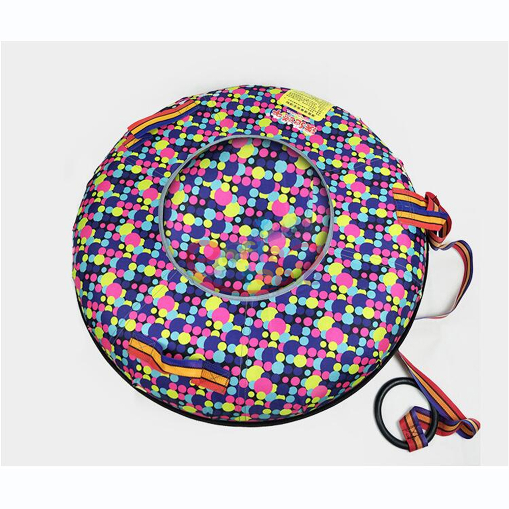 Пластиковые сверхпрочные надувные складные круглые треугольные салазки с ручкой и принтом для зимних видов спорта на заказ