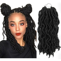 Fagotti di capelli in fibra morbida di lusso Premium trecce sintetiche all'uncinetto estensione pre-allungata finta dreadlock