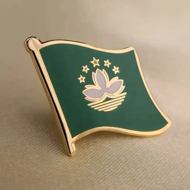 Hot selling customized mini exquisite metal pins flag national Hongkong flag pins for collar decoration