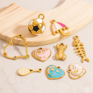 Stainless Steel DIY Jewelry Charms Mixed Shapes Plated Gold For <b>Bracelet</b> Making PJ92289A - Product Image 2