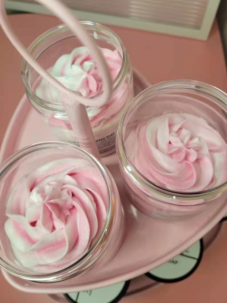 Whipped Moisturising Soap Tower Soap Fluff, 5 Soap Pots  Vegan Friendly Beauty Gift Softer Skin Shower Whip with private label