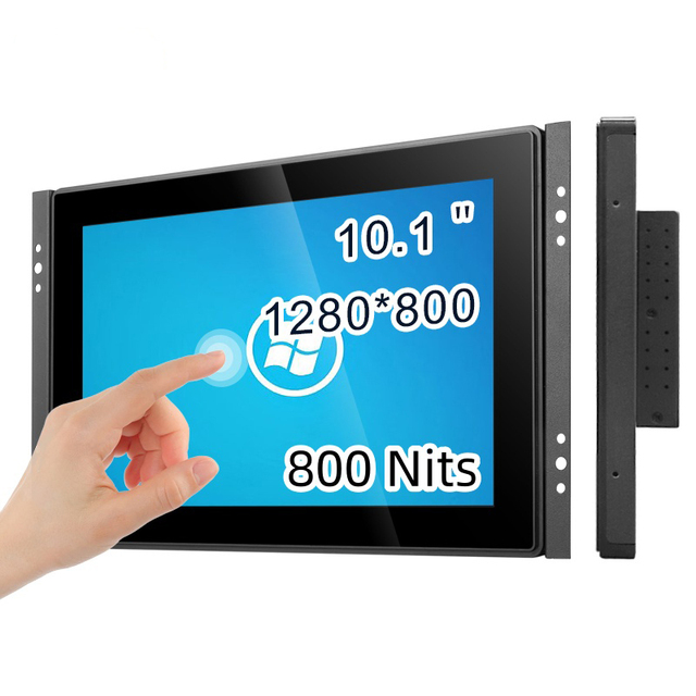10.1 Inch 1000 Nits Flat Screen Capacitive Touch Screen Monitor 1280*800 Waterproof Industrial LCD Display VGA