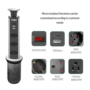 שקע כוח משיכה נטענת עבור משרד מטבח דלפק 3 שקעים + עיצוב מוסתר usb עבור משטח/tabltop 10a - Product Image 5