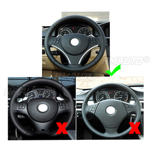 Autocollants de garniture de volant de voiture aspect carbone pour BMW Série 3 E87 E90 2005 2006 2007 2008 2009 2010 2011 2012, style automobile - Product Image 4