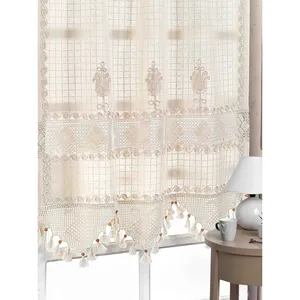 Authentic Traditional Patterned Lace Fringed Valance Elegant <b>Curtains</b> Machine Washable Multi-Color Unisex Home Made Canada - Product Image 1
