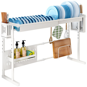 Kitchen Sink Dish Rack 2 Tier With Tray Quick Dry Modern Style For Dish Drying Storage - Product Image 5