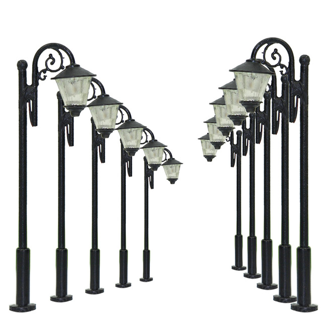 LYM36 Model Railway Train Layout Accessories 1:160 N Scale LED 2in Street Light Lamp
