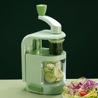 Coupe-pommes de terre en spirale multifonctionnel 4-en-1 grande capacité en plastique, hachoir à légumes, spiraliseur, trancheuse à légumes écologique en acier inoxydable