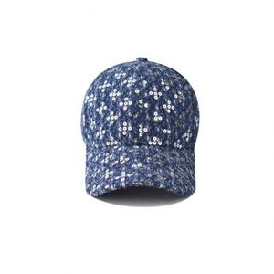 Casquettes de baseball personnalisées à 6 panneaux avec sequins, style sportif et formel, impression en relief, vente en gros, casquette papa en denim, fabrication BSCI - Product Image 5