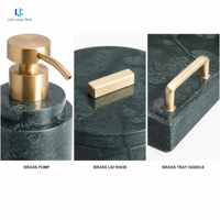 Ensemble d'accessoires de salle de bain Luca Marble Green Breccia |   Marbre naturel pour projets d'hôtels, villas, suites d'hôtes et appartements – Lots ODM/OEM