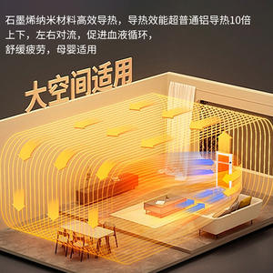 Chauffage mural électrique en graphène et cristal de carbone, infrarouge lointain, à convection rapide en fibre de carbone pour un chauffage économe en énergie - Product Image 4