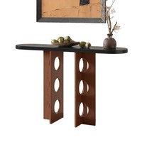 Armoire moderne simple en bois massif de style chinois nouvelle table d'entrée évidée couleur assortie vue finale salon