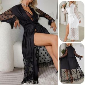 Gaun malam Ice Silk jubah mandi Jepang seksi piyama kardigan transparan - Product Image 3