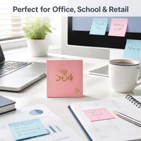 Blocs-notes adhésifs personnalisés imprimés 3x3 pouces, tailles assorties, mémos adhésifs multicolores, feuilles vives et brillantes, pack