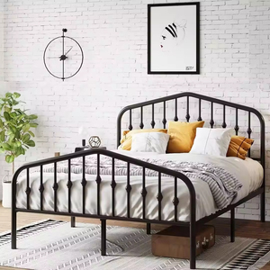 Homerich all'ingrosso King-Size piattaforma in metallo cornici vittoriane in <span class=keywords><strong>ferro</strong></span> battuto arte testiere/pedane allungabili per camera da <span class=keywords><strong>letto</strong></span> - Product Image 2