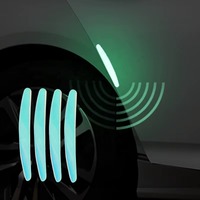 Bandes de protection lumineuses pour bord de porte de voiture, 4 pièces, auto-adhésives, anti-collision, anti-rayures, étanches, accessoires extérieurs pour carrosserie automobile