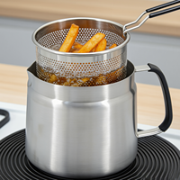 Pot à huile grande capacité avec filtre, ensemble de passoires à huile, économiseur de graisse de bacon, friteuse en acier inoxydable pour cuisine et camping