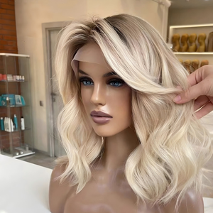 Pelucas Largas de <span class=keywords><strong>Cabello</strong></span> Remy Indio con Frente de Encaje, 32 Pulgadas, 180% de Densidad, <span class=keywords><strong>Rubio</strong></span> Ceniza Claro, <span class=keywords><strong>para</strong></span> Encaje Transparente, Grado 12A, TKA Mavis - Product Image 4