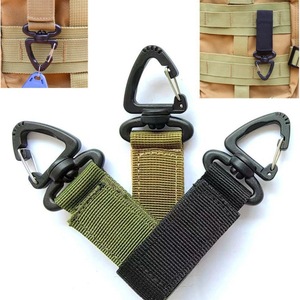 Moschettone Tattico da Esterno in Nylon con Anello a D e Portachiavi, Nero, Kaki, Verde <span class=keywords><strong>Militare</strong></span>, Attrezzatura da Escursionismo - Product Image 5