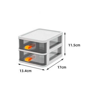 Clear Desk <strong>Drawer</strong> Organizer 4 Tier <strong>Plastic</strong> Desktop <strong>Storage</strong> with Multi-Compartment Makeup Stationery Organizer for Home Office - Product Image 4