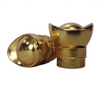 Bouchon de bouteille de vin en alliage de zinc Yuanbao Five Road God Wealth - Cadeau de festival pour les spiritueux et les vins étrangers, utilisation universelle