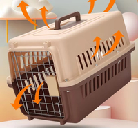 Cage de transport légère et respirante pour animaux de compagnie, en plastique, portable, pour l'extérieur et les voyages en avion, pour chiens et chats, la meilleure et la plus solide, vente en gros d'usine