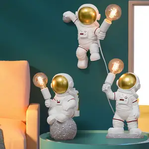 2022 새로운 도착 3D 우주선 빛 크리 에이 티브 수지 우주 비행사 동상 빛 sconce Astronauta 홈 오피스 우주 비행사 밤 램프