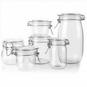 Frasco <span class=keywords><strong>de</strong></span> Vidrio <span class=keywords><strong>de</strong></span> Boticario con <span class=keywords><strong>Cierre</strong></span> Hermético <span class=keywords><strong>de</strong></span> Goma, Cilindro Redondo con Tapa <span class=keywords><strong>de</strong></span> <span class=keywords><strong>Cierre</strong></span> a Presión - Product Image 2