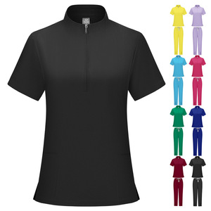 Dental <b>Scrub</b> Suit Women Short Sleeve Two Piece Set Moisture Wicking Stretch Uniform Hospital Workwear - Product Image 1