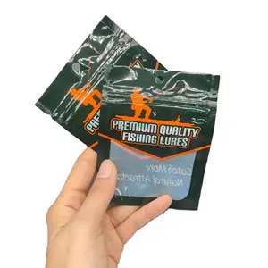 Custom Printed Mylar Bag Fishing Lure Fishing Hook Packaging Plastic Zipper Bag Fishing Bait Resealable 3 Side Seal Ziplock Bag