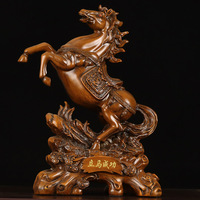 Statue de cheval Feng Shui chinois résine Statues de cheval en cours d'exécution ornements de table de bureau à domicile pour la richesse et le succès bon cadeau chanceux