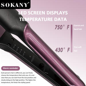 Lisseur et boucleur manuel SOKANY6505 en céramique pour cheveux, contrôlé par <span class=keywords><strong>application</strong></span>, pour usage transfrontalier - Product Image 2
