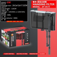 Filtre d'aquarium externe en PVC ultra-mince avec pompe de filtration cascade, pompe de surface murale suspendue