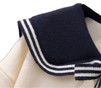 Bas quantité minimale de commande personnalisé femmes pull en tricot Jk Preppy Style col marin femmes pull en tricot à manches longues goutte épaule pull en tricot