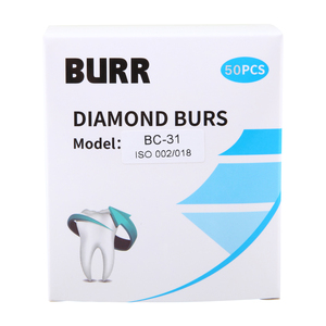 50-Pack Dental Diamond Burs - FG 1.6mm For High-Speed Handpieces, Model TC-11F