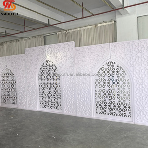 SMOOTH Luxury Islamic Hollow Backdrop <b>Wedding</b> Decor Aesthetic PVC Carved <b>Arched</b> Background Panel For <b>Wedding</b> Stage Backdrop - Product Image 3