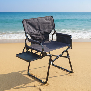 New <b>Space</b>-<b>saving</b> OEM Metal Camping Leisure Chair Outdoor Folding Director Chair With Side <b>Table</b> - Product Image 1