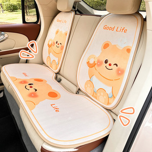 Housse de siège de voiture créative en forme d'ours de dessin animé, ensemble complet, en peluche, pour l'hiver, coussin décoratif pour siège avant - Product Image 4
